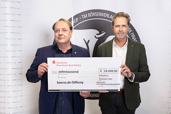 10.000 Euro für die gemeinnützige boerse.de-Stiftung