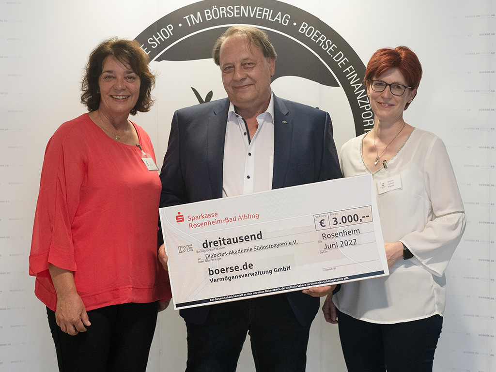 3.000 Euro für den Diabetes-Akademie Südostbayern e.V.